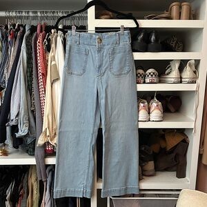 Anthropologie The Colette Crop High-Rise Wide-Leg Jeans by Maeve